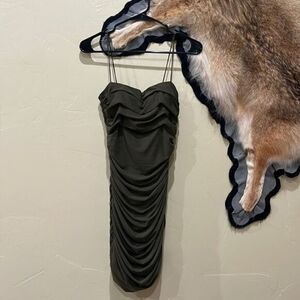 Princess Polly Tara Size 6 Green Mesh Ruched‎ Mini Dress